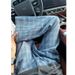 Men's Blue Plaid Straight Leg Loose Fitting Jeans High Street Style Slimming Casual Slightly Flared Trendy Cool_mkmklike.com
