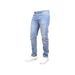 Men's Ripped Straight Leg Jeans Light Blue And Black Cotton Casual Mid Waist Zipper Fly Spring Autumn_mkmklike.com