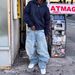 Men's High Street Ripped Jeans Y2K Washed Blue Casual Loose Straight Leg Pants_mkmklike.com