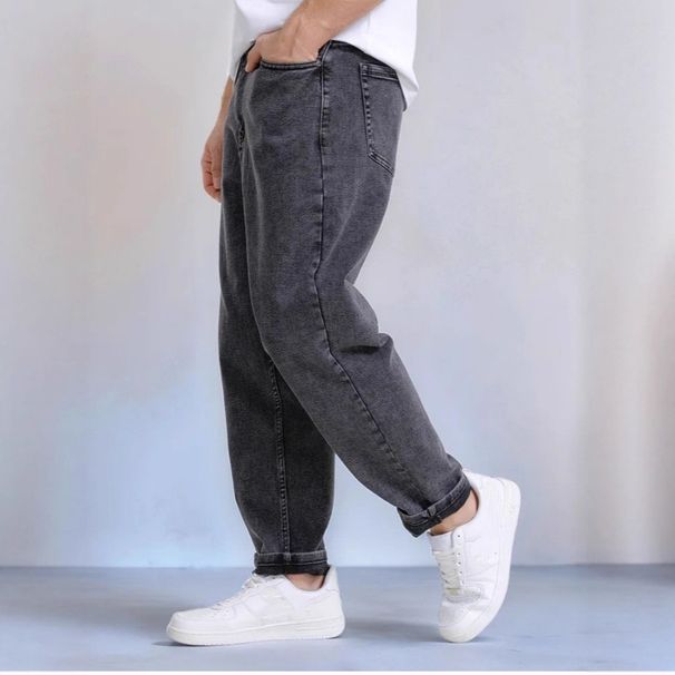 Men's Grey Russian Banana Jeans Spot Pattern Straight Leg Pants Mid Waist Slight Stretch Machine Washable From Garment_mkmklike.com