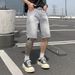 Men's Trendy Straight Leg Denim Shorts Sky Gray Premium Washed Casual Five Point Loose Fit 2025_mkmklike.com
