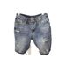 Men's Washed Denim Shorts - Streetwear Relaxed Fit Straight Leg 5-Inch Inseam Casual Cargo Shorts, Blue_mkmklike.com