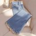 Women's Clothing Blue Denim Wide Leg Pants Thickened High Waist Slim Straight Casual Long Pants_mkmklike.com