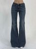 American Retro Low Waist Double Button Flared Pants Slim Fit Stretchy Autumn Winter Jeans For Women Regular_mkmklike.com