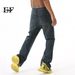 EF JEANS | 2024 New Versatile American Wax Surface Coated Blue Mop Jeans Tide_mkmklike.com