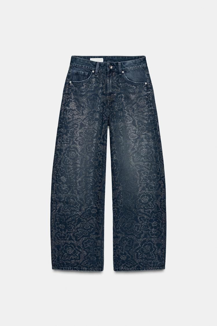 Women's High-Waisted Rhinestone Jeans – Loose Fit Straight Leg Denim Pants (S-XXL, Blue)_mkmklike.com