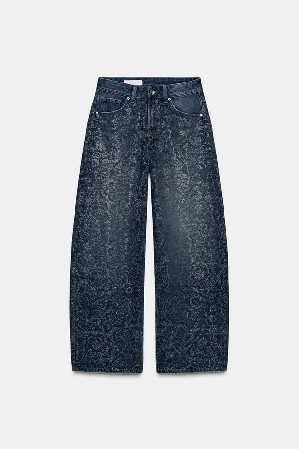 Women's High-Waisted Rhinestone Jeans – Loose Fit Straight Leg Denim Pants (S-XXL, Blue)_mkmklike.com