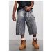 Men's Loose Fit Denim Casual Cropped Pants Summer Style Thin Design Trendy Brand Plus Size Unique Style_mkmklike.com