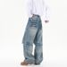 Distressed Loose Fit Denim Jeans For Men – High Street Fashion | Ripped Washed Vintage Wide Leg Pants_mkmklike.com