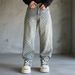 Men's Clothing American Style Trendy Men's Loose Fitting Straight Leg Jeans In Multiple Colors With A Washed Finish._mkmklike.com