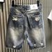 Men's Trendy Ripped Denim Shorts High End Style Five Point mid Length Casual Summer Pants for Teenagers_mkmklike.com