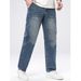 Men's Straight Leg Jeans Trendy Blue Comfortable Versatile All Seasons_mkmklike.com
