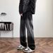 Men's Clothing Men's American Style Black Gradient Jeans High Street Washed Distressed Straight Leg Loose Fit Casual Wide Leg Pants_mkmklike.com