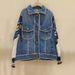 Women's Clothing Autumn And Winter Lazy Style Letter Contrast Color Stitching Sweater Sleeve Denim Jacket Female Ins Trendy Brand Windbreaker_mkmklike.com