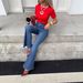 High-Waisted Flared Jeans For Women – Vintage Double Button, Raw Hem, Stretchy Denim (S-Xl, Dark Blue, Retro & Slimming Fit)_mkmklike.com