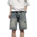 Men's Clothing Ripped Denim Shorts Men's Summer Thin 2024 New American Retro Pants Loose Trendy Large Size Shorts_mkmklike.com
