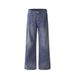 Ink Splash Ripped Jeans For Men Punk Trend Vintage Washed Floor-Length Loose Wide-Leg Straight Pants_mkmklike.com