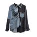 Women's denim black shirt women's European station 2024 spring new loose mid-length shirt_mkmklike.com