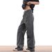Men's Trendy High Waist Cargo Jeans with Pockets Loose Straight Leg Wide Leg Retro American Style Casual Trousers_mkmklike.com