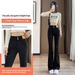 2025 Spring/Summer New Black Flared Pants For Women, Popular High-Waisted Slimming Autumn Petite Micro-Flare Jeans_mkmklike.com