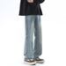 Men's Clothing Retro Washed Straight Leg Men's Clean Fit Vintage Washed Straight-Leg Jeans – Light Blue Relaxed High-Waisted Long Pants (S-3XL)_mkmklike.com