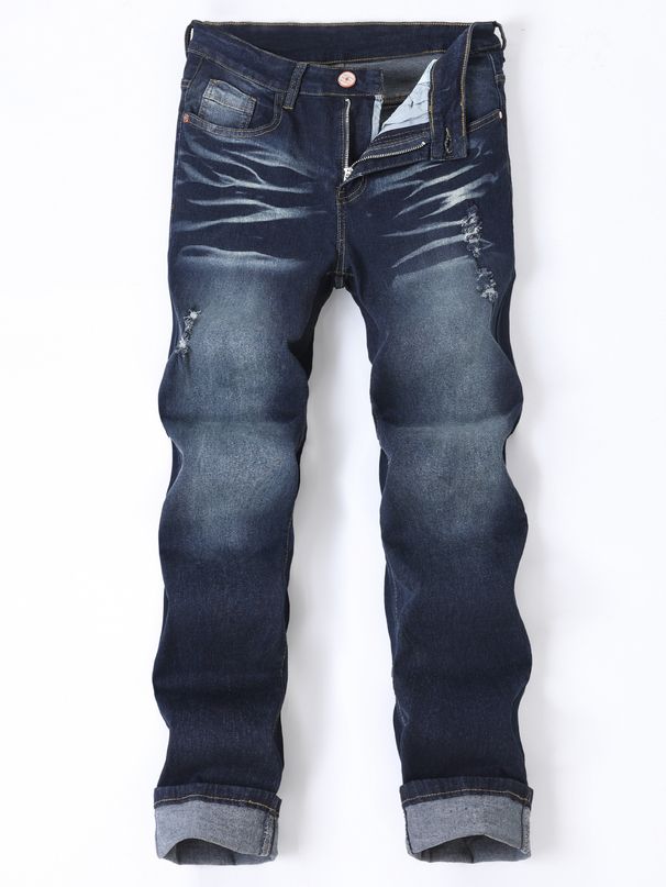 Multi Craft Jeans For Men In Spring And Summer, Versatile For All Seasons, Elastic And Worn Hole Slim Fit Men's Pants, Retro Pants_mkmklike.com