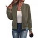 Women's Clothing new solid color zipper jacket baseball collar casual jacket_mkmklike.com