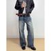 Men's American Style Straight Leg Jeans Washed Distressed Vintage Loose Fit Streetwear Trendy Wide Leg Long Pants_mkmklike.com