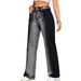 Washed Straight-leg Women's Washed Denim Stretch Jeans, Loose Fit To Flatter The Figure_mkmklike.com
