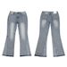 Men's Distressed Bootcut Jeans | Heavy Washed & Splatter Paint Denim | Asymmetrical Frayed Hem Y2K Grunge Streetwear Pants With Tassel Accents_mkmklike.com