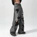 Men's Ripped Distressed Denim Jeans Trendy Loose Fit Vintage Wide Leg Pants Straight Leg Floor Length Autumn Style High Street_mkmklike.com