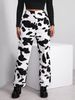 Women's High Waist Casual Pants Loose Straight Leg Jeans Fashion Personalized Print Style European American 2021_mkmklike.com
