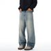 American High Street Washed Denim Men's Dad Trendy Loose Straight Versatile Wide-Leg Pants_mkmklike.com