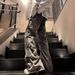 Retro Pleated Jeans Vibe High Men's Trendy Brand European And American Street Washed Straight Micro Flared Pants_mkmklike.com