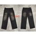 Men's Clothing High Street Washed Distressed Stitching Logging Jeans Men's Retro Fashion Trend Ink Splashed Print Wide Leg Trousers_mkmklike.com