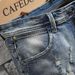 Men's Distressed Denim Shorts - Vintage Blue Washed Cotton Casual Summer Shorts With Rip Details, Loose Fit & Comfortable_mkmklike.com