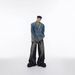Men's Clothing Retro Distressed Wide Leg Loose Fit Jeans High Waisted Hand Painted Design Casual Pants For Men Spring Autumn_mkmklike.com