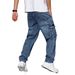 Men’s Light Blue Stretch Jeans – Comfortable Slim Fit Denim Pants (Sizes S-XXXL)_mkmklike.com