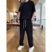 Men's Clothing short sleeved trousers suit men's loose large size cool high end two piece suit for middle aged and young people sports a set of_mkmklike.com