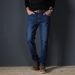 Men's Straight Leg Slim Fit Jeans Mid Waist Stretch Business Pants Autumn/Winter Plus Size Black Blue Zipper Fly Cotton_mkmklike.com