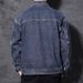 Autumn And Winter Multi Pocket Workwear Denim Jacket For Men, Loose Collar Retro Denim Jacket For Men_mkmklike.com