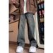 Men's Clothing Straight Jeans Men's Spring Retro Washed Design Casual Pants High Street Cool Cleanfit Pants_mkmklike.com