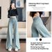 Retro Double-breasted High-waisted Wide-leg Jeans Women, Spring, Plus Size, For Pear-shaped Body Types, Loose Fit,_mkmklike.com
