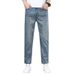 Ice Silk Cropped Jeans For Men In Summer, Thin, Loose, Straight, Short, And Versatile Tencel Men's Pants_mkmklike.com