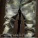 Men's Slim Fit Mid Rise Ripped Patched Jeans Long Straight Pants Youth Softener Machine Washable_mkmklike.com