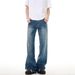 Nordmann American Retro Cleanfit Dark Blue Jeans For Men, Slightly Flared, Trendy Brand, High Street, Wide-Leg, Loose Straight_mkmklike.com