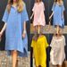 Women's New Cotton and Linen Pure Color Casual Lapel Button Long Dress _mkmklike.com