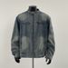 American Fashion Washed Workwear Men's Summer New Style Texture Loose Stand Collar Denim Jacket Top_mkmklike.com