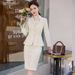 Women's Clothing Long Sleeve High-end Temperament Professional Suit Goddess Fan Two-piece Dress Celebrity Style_mkmklike.com