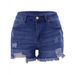 Women's High-Waisted Ripped Denim Shorts – Stretch Comfort, Distressed Style & Trendy Frayed Hem_mkmklike.com